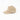 Beige cap with white text on a white background