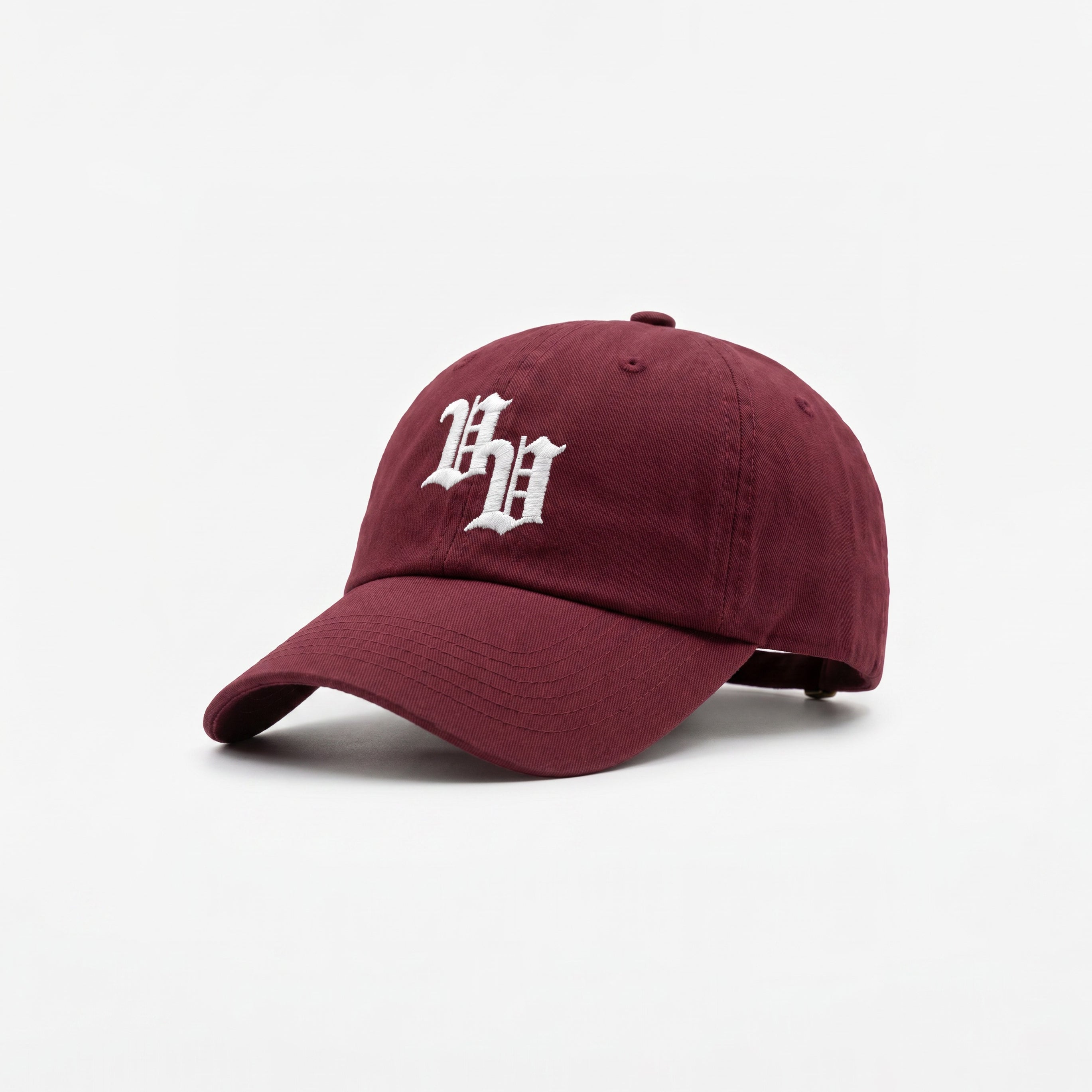 The VV Old English Dad Cap Burgundy