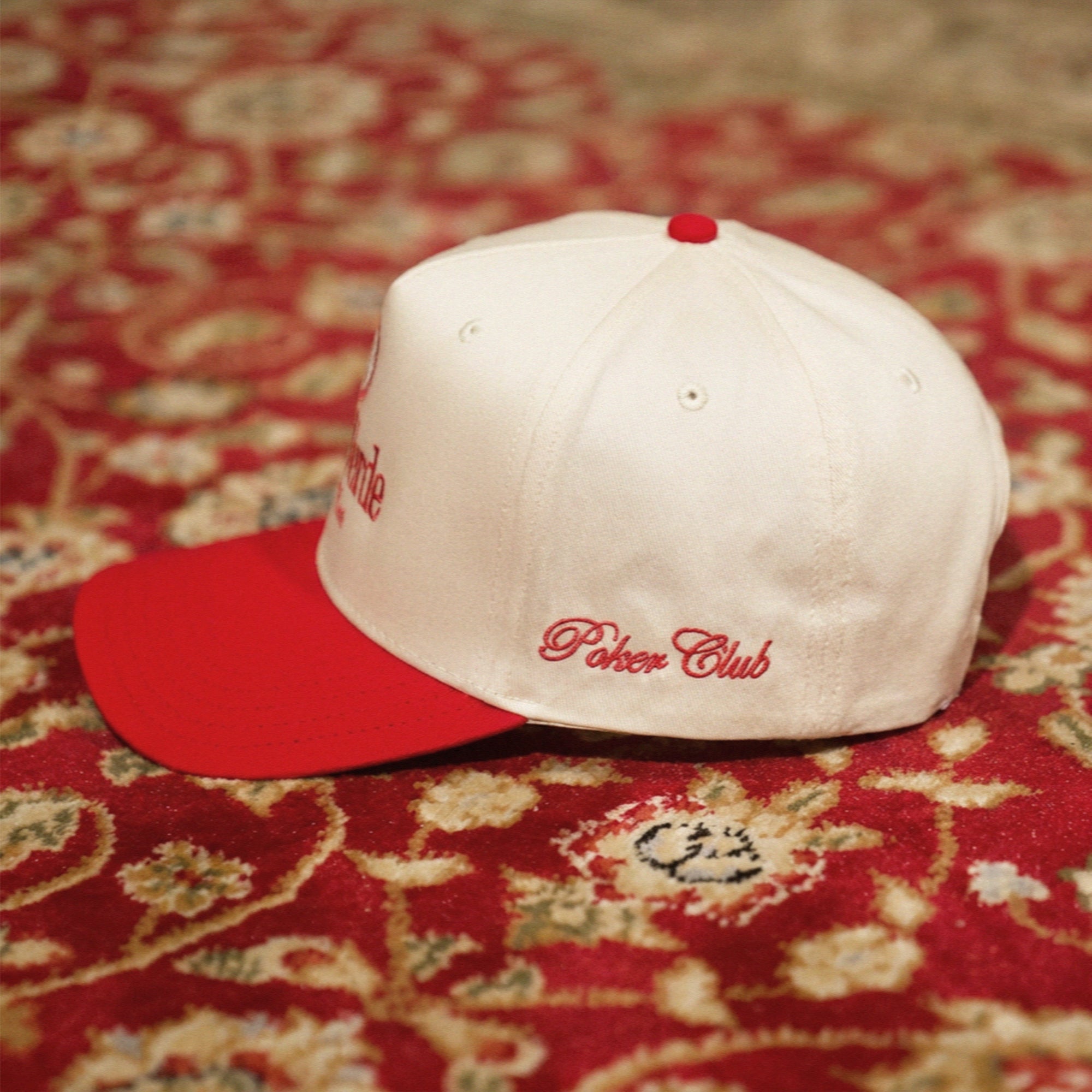Red & White Poker Club Cap